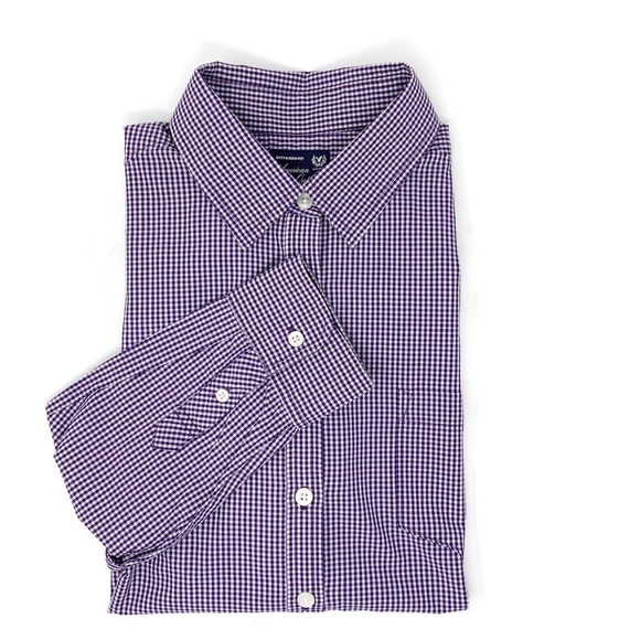 American Eagle Outfitters Tops - American Eagle Boyfriend Fit Purple Gingham Button Up Long Sleeve Shirt Small